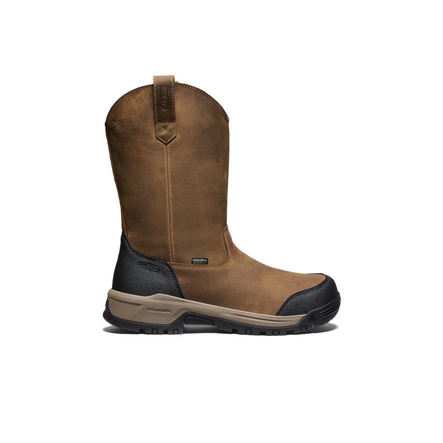 Men's Evanston Pull-On Waterproof Boot (Soft Toe) Bison/Black / Keen / Bison/Black