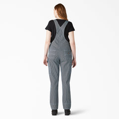 Women's Hickory Stripe Boyfriend Fit Bib Overalls - Dickies