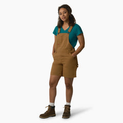 Women's Relaxed Fit Bib Shortalls, 7" - Dickies