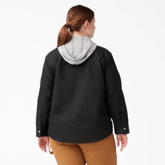 Women's Plus Duck Hooded Shirt Jacket - Dickies