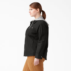 Women's Plus Duck Hooded Shirt Jacket - Dickies