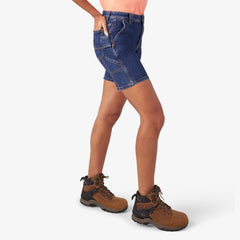 Women’s Relaxed Fit Denim Carpenter Shorts, 7" - Dickies
