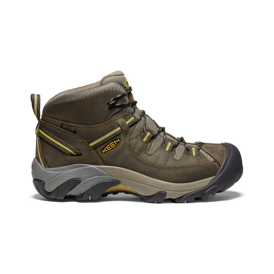 Men's Targhee II Mid Waterproof Hiking Boots Black Olive/Yellow / Keen / Black Olive/Yellow