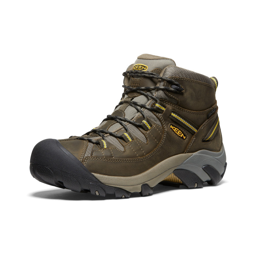 Men's Targhee II Mid Waterproof Hiking Boots Black Olive/Yellow / Keen / Black Olive/Yellow