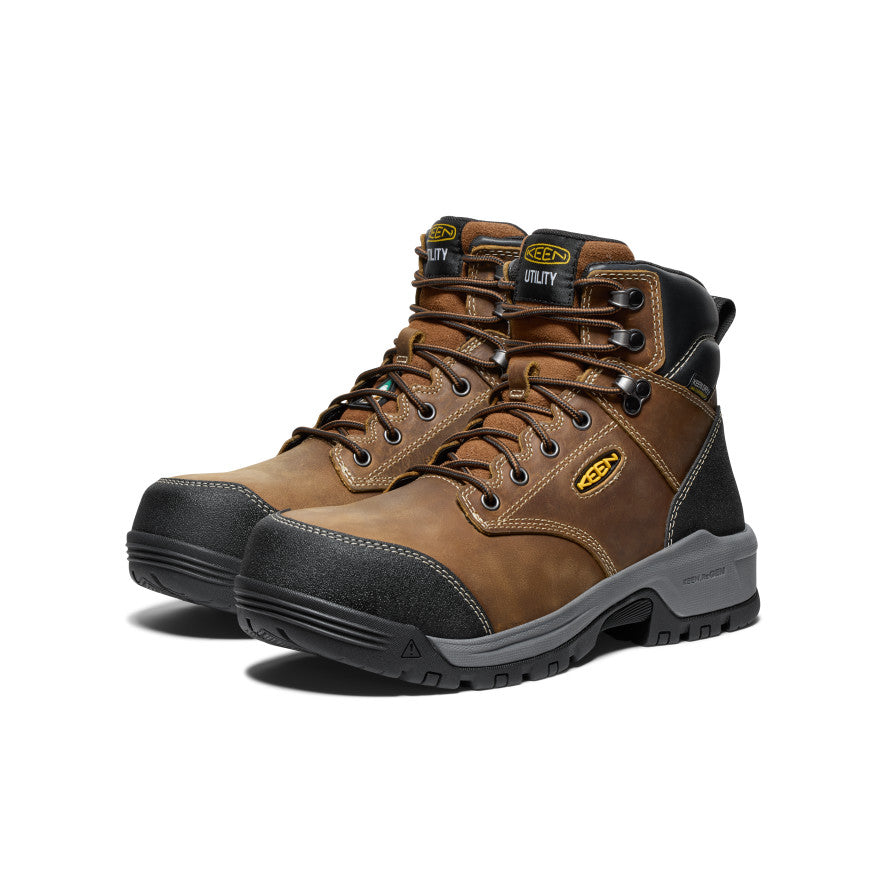 Men's CSA Evanston 6" Waterproof Boot (Carbon Toe) Bison/Black / Keen / Bison/Black