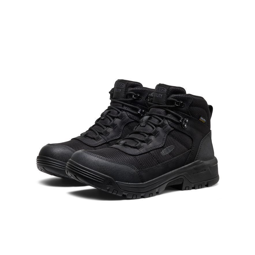 Men's Skokie Waterproof Work Boot (Soft Toe) Black/Black / Keen / Black/Black
