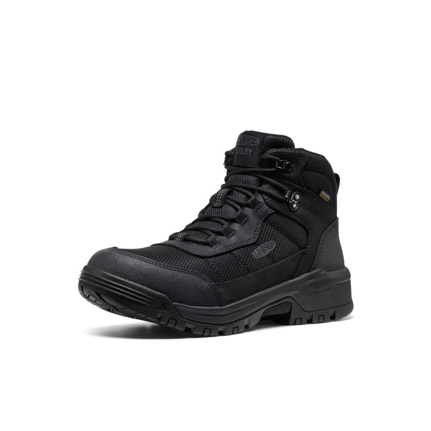 Men's Skokie Waterproof Work Boot (Soft Toe) Black/Black / Keen / Black/Black
