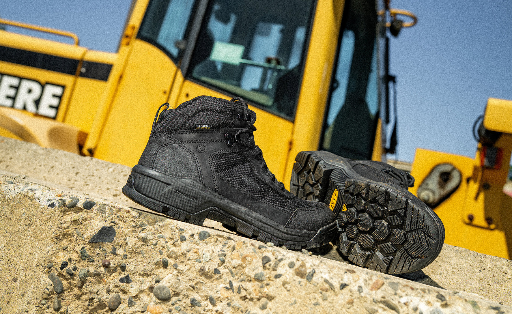 Men's Skokie Waterproof Work Boot (Soft Toe) Black/Black / Keen / Black/Black