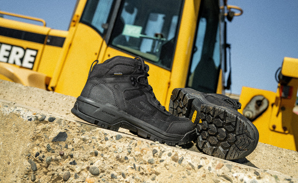 Men's Skokie Waterproof Work Boot (Soft Toe) Black/Black / Keen / Black/Black