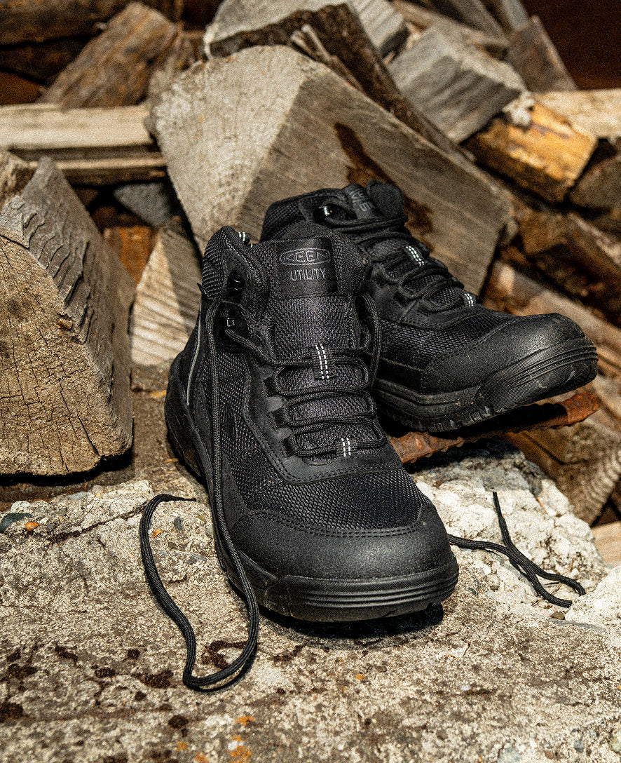 Men's Skokie Waterproof Work Boot (Soft Toe) Black/Black / Keen / Black/Black