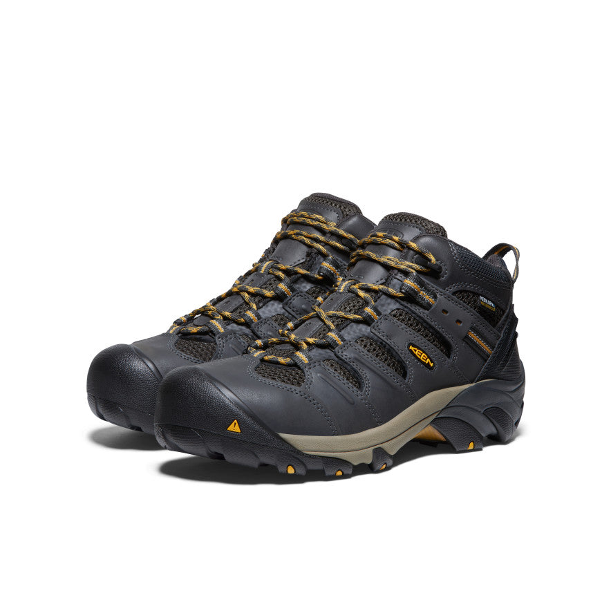 Men's Lansing Mid Waterproof (Steel Toe) Raven/Tawny Olive / Keen / Raven/Tawny Olive