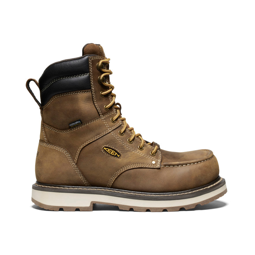 Men's Cincinnati 8" Waterproof 90° Heel Boot (Carbon Toe) Belgian/Sandshell / Keen / Belgian/Sandshell