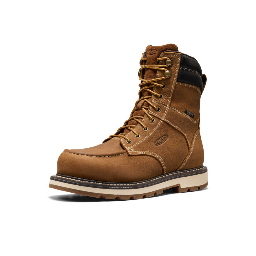 Men's Cincinnati 8" Waterproof 90° Heel Boot (Carbon Toe) Belgian/Sandshell / Keen / Belgian/Sandshell