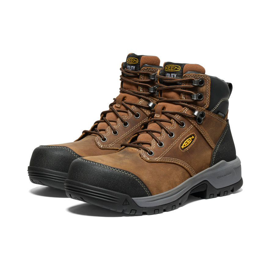 Men's Evanston 6" Waterproof Boot (Carbon Toe) Bison/Black / Keen / Bison/Black