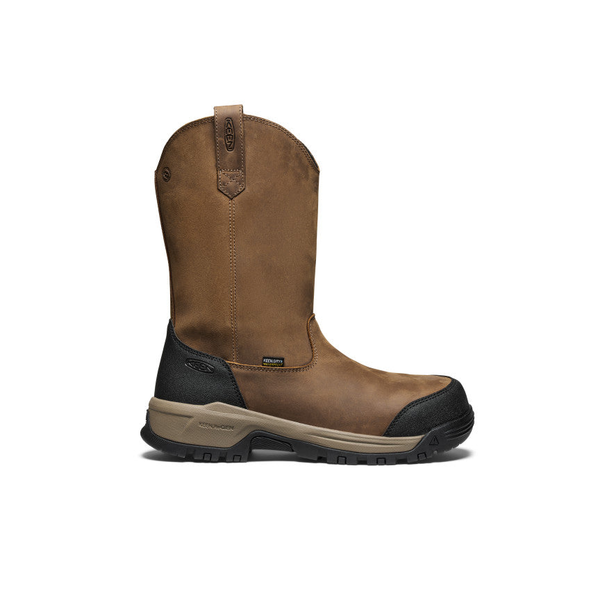 Men's Evanston Pull-On Waterproof Boot (Carbon Toe) Bison/Black / Keen / Bison/Black