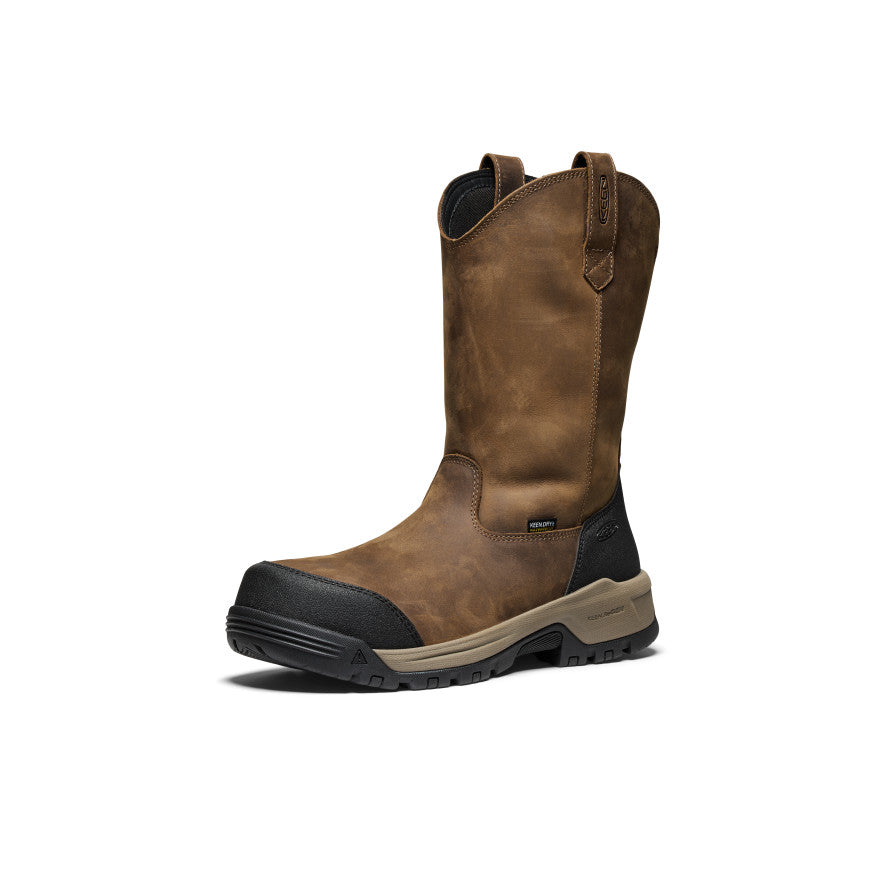 Men's Evanston Pull-On Waterproof Boot (Carbon Toe) Bison/Black / Keen / Bison/Black