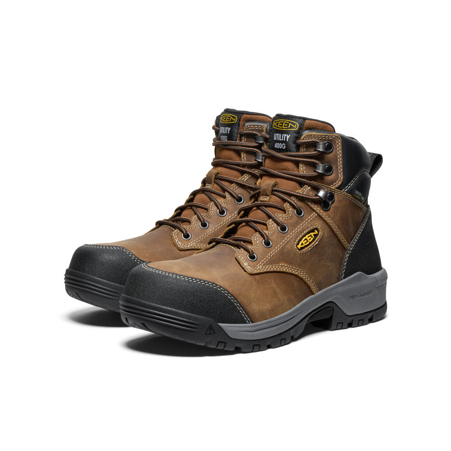 Men's Evanston 6" Insulated Waterproof Boot (Carbon Toe) Bison/Black / Keen / Bison/Black
