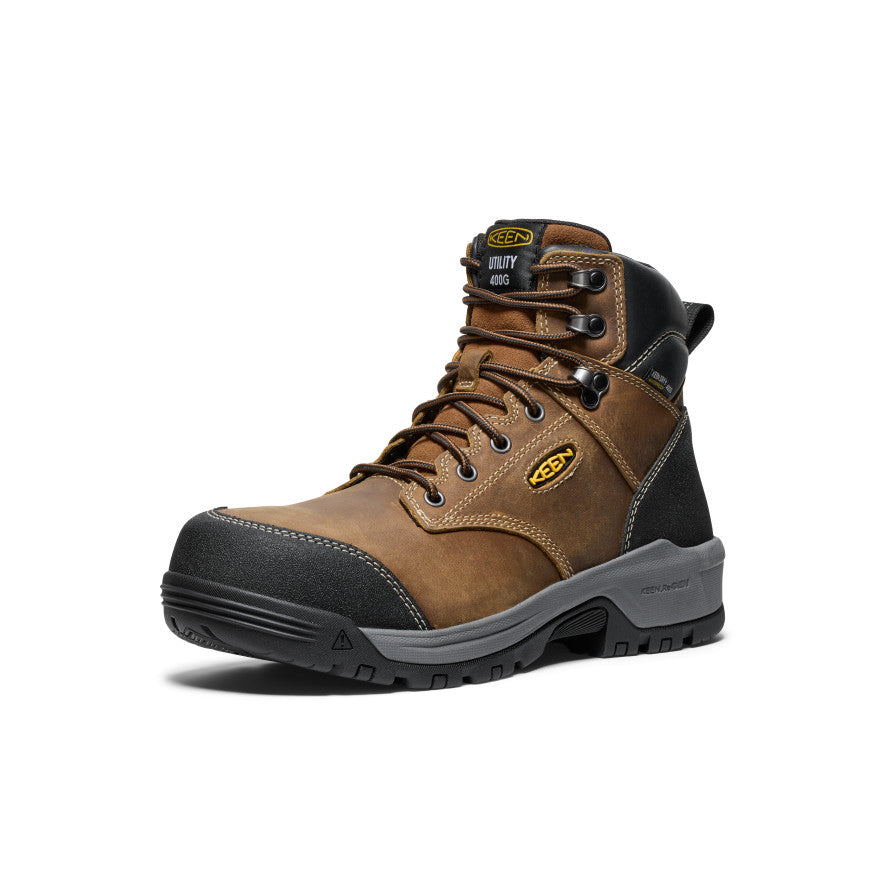 Men's Evanston 6" Insulated Waterproof Boot (Carbon Toe) Bison/Black / Keen / Bison/Black