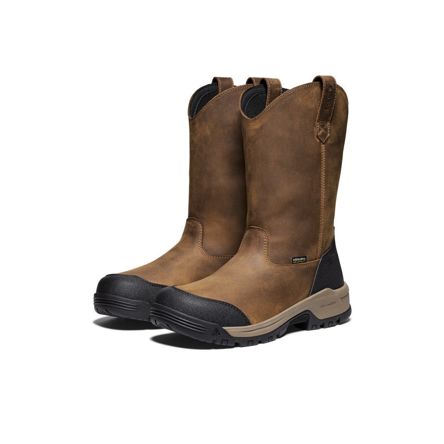 Men's Evanston Pull-On Waterproof Boot (Soft Toe) Bison/Black / Keen / Bison/Black