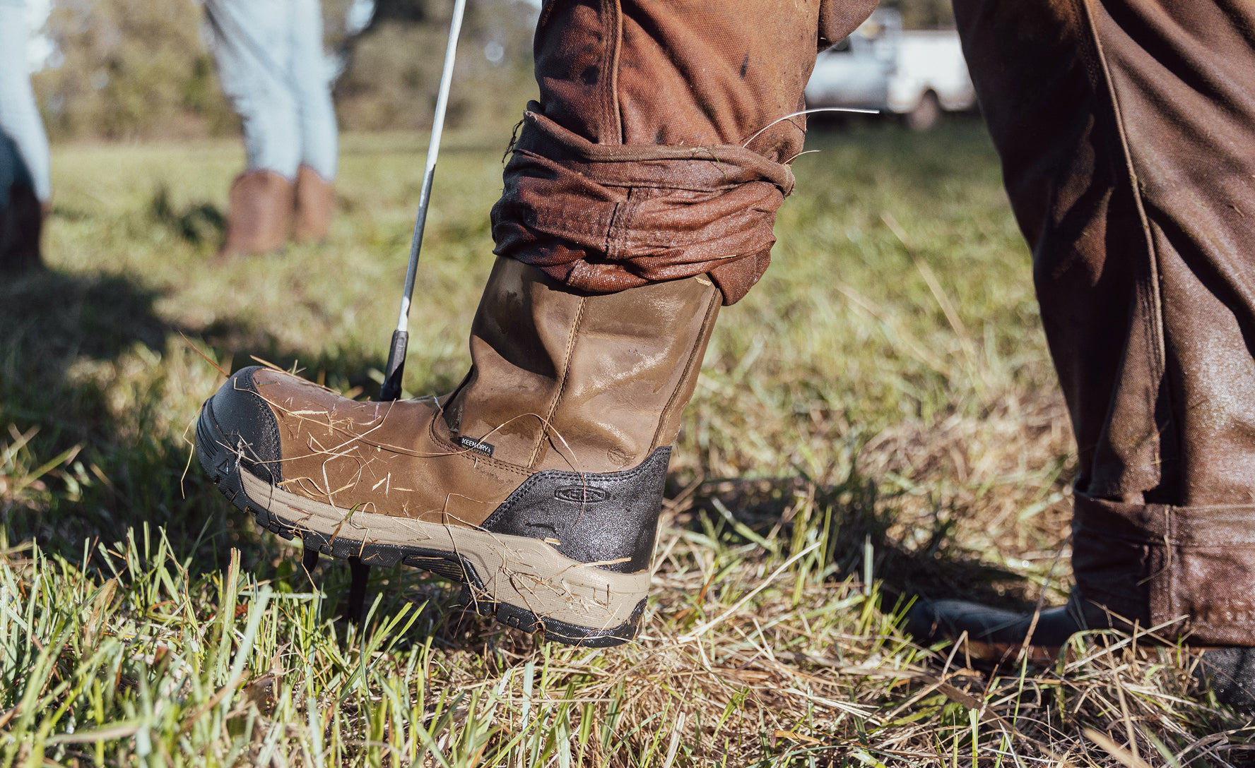 Men's Evanston Pull-On Waterproof Boot (Soft Toe) Bison/Black / Keen / Bison/Black