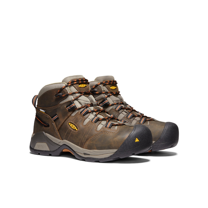 Men's Detroit XT Waterproof Boot (Soft Toe) Black Olive/Leather Brown / Keen / Black Olive/Leather Brown