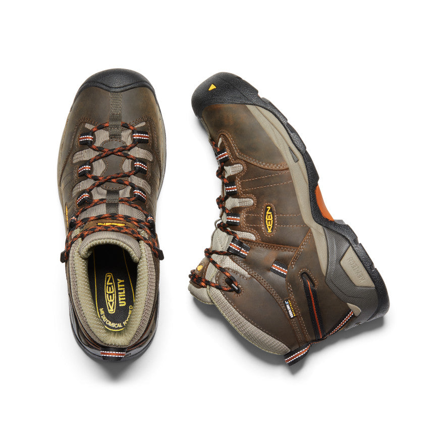 Men's Detroit XT Waterproof Boot (Soft Toe) Black Olive/Leather Brown / Keen / Black Olive/Leather Brown