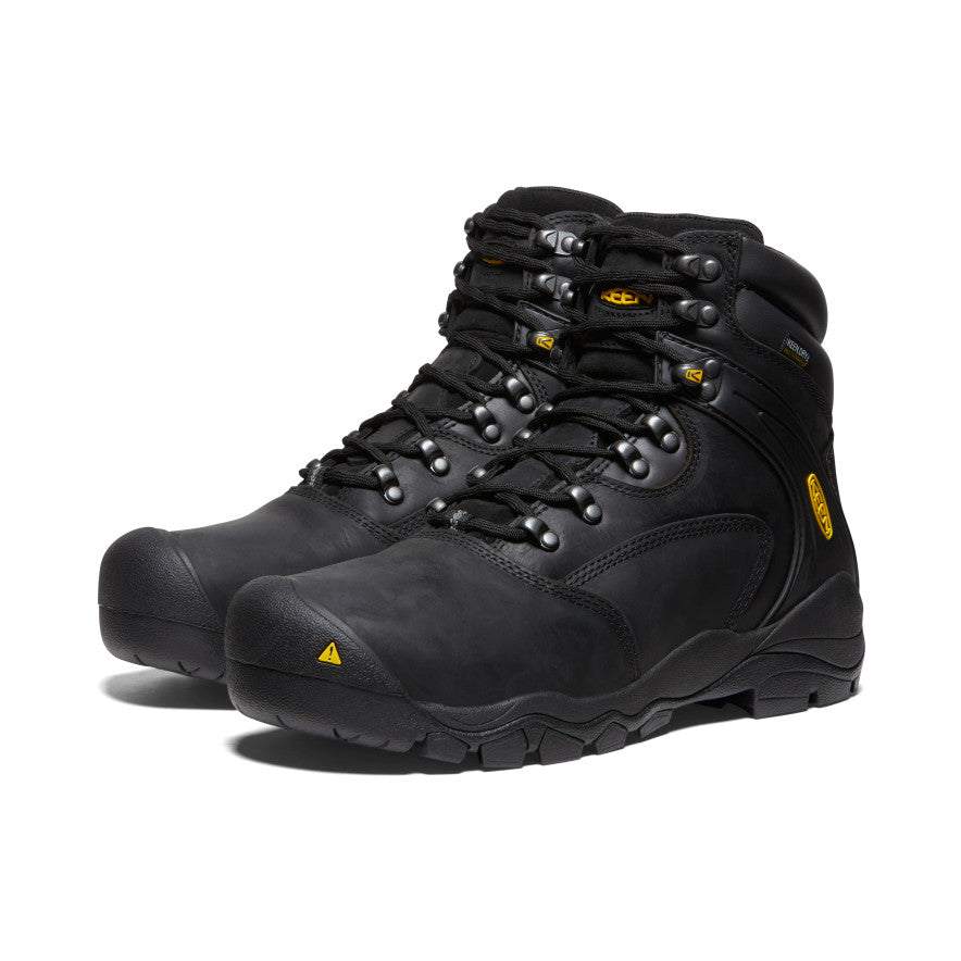 Men's Louisville 6" Waterproof Boot (Steel Toe) Black / Keen / Black