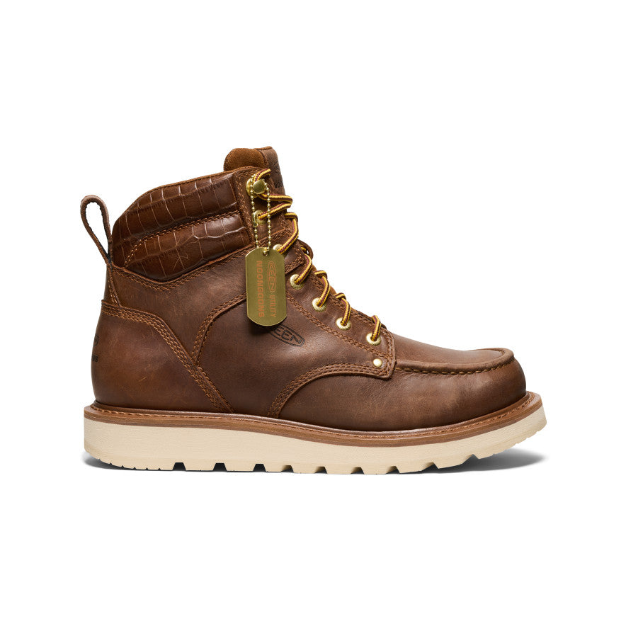 Men's Cincinnati 6" Boot (Soft Toe) x Noon Goons  Leather Brown/Off White / Keen / Leather Brown/Off White