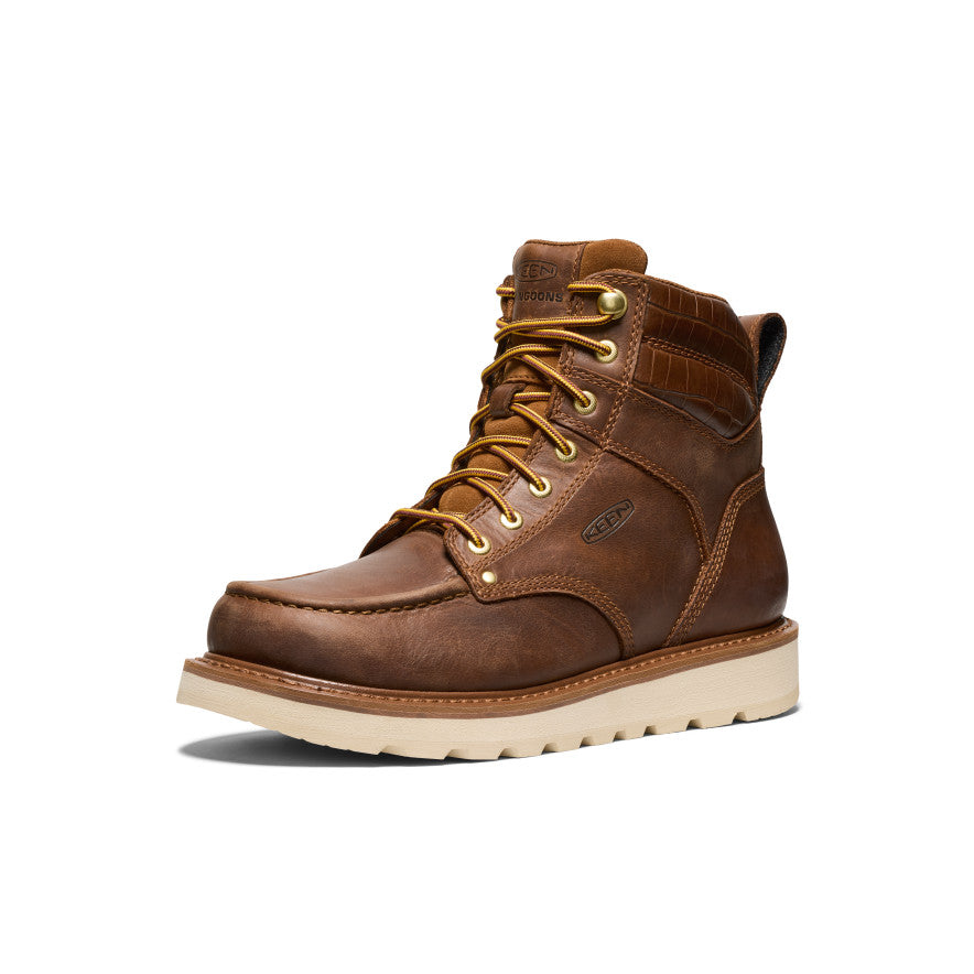 Men's Cincinnati 6" Boot (Soft Toe) x Noon Goons  Leather Brown/Off White / Keen / Leather Brown/Off White