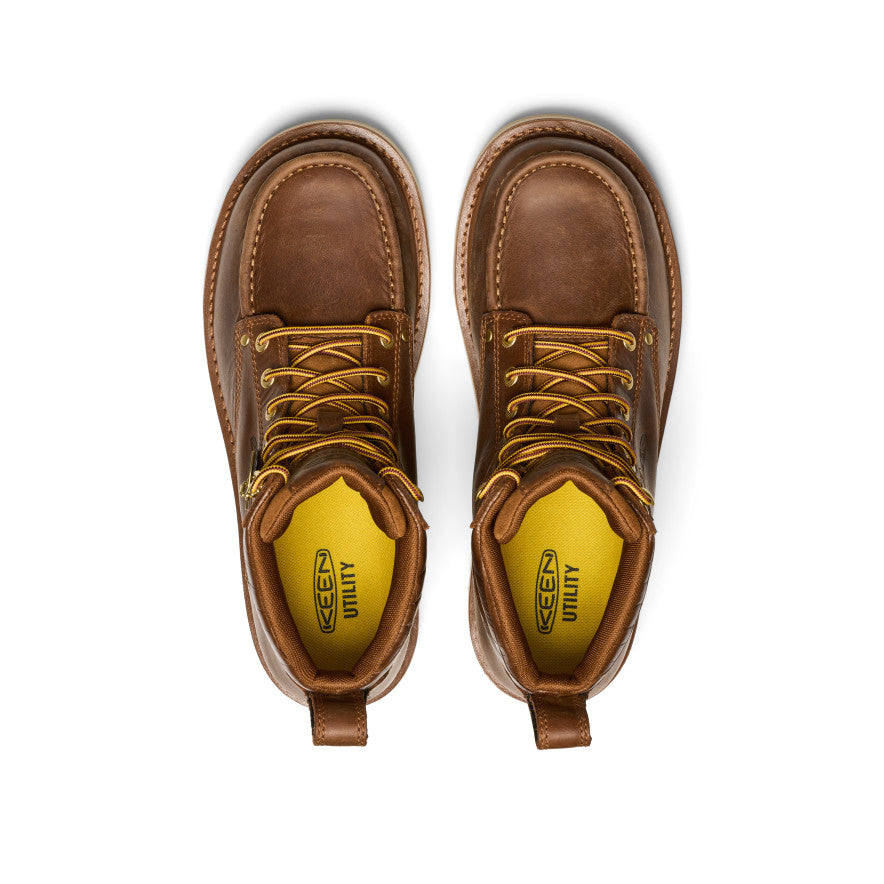 Men's Cincinnati 6" Boot (Soft Toe) x Noon Goons  Leather Brown/Off White / Keen / Leather Brown/Off White