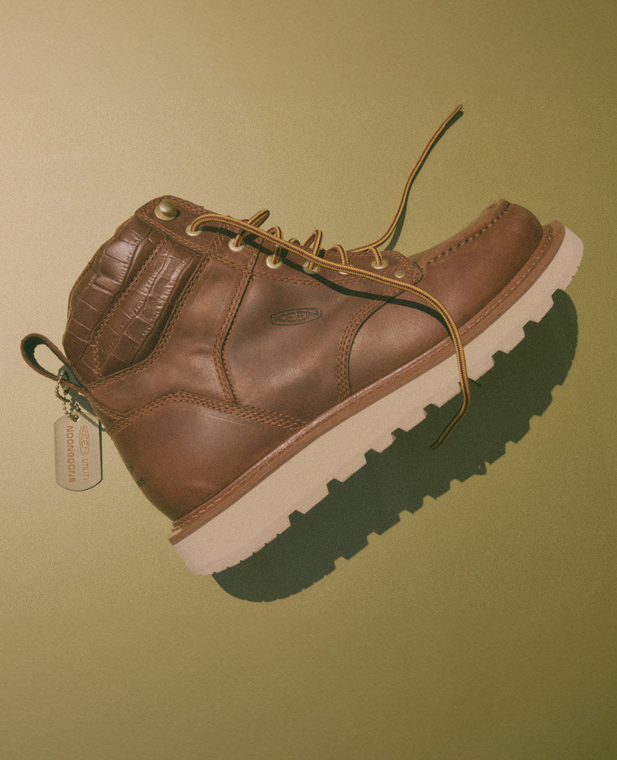 Men's Cincinnati 6" Boot (Soft Toe) x Noon Goons  Leather Brown/Off White / Keen / Leather Brown/Off White