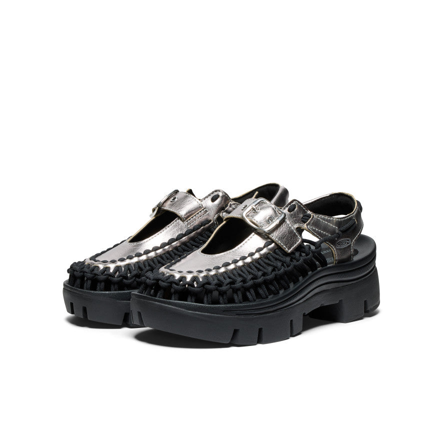 All Gender UNEEK PLT Mary Jane Sneaker Silver/Black / Keen / Silver/Black
