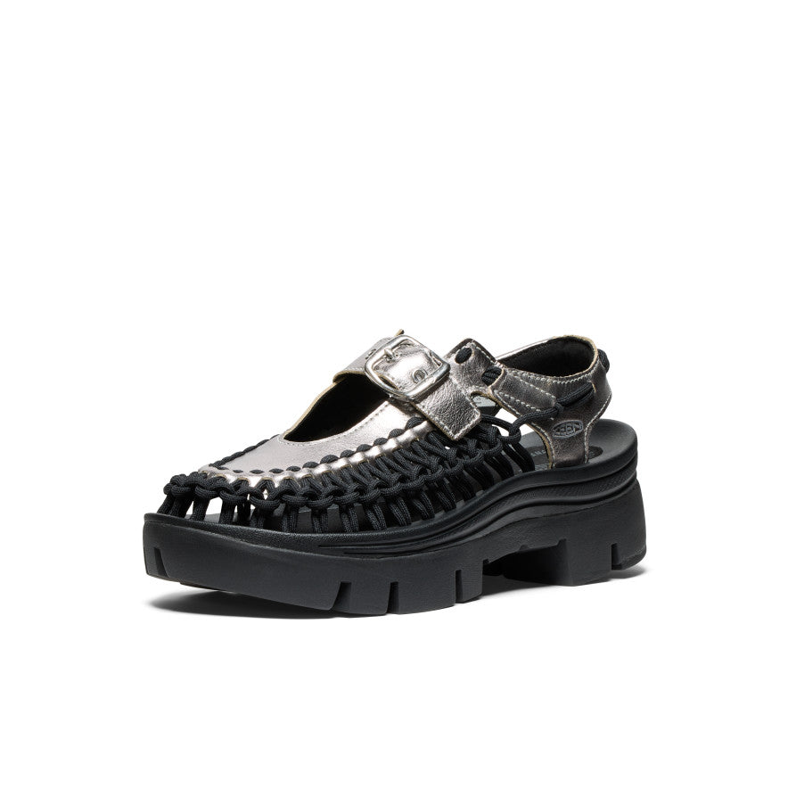 All Gender UNEEK PLT Mary Jane Sneaker Silver/Black / Keen / Silver/Black