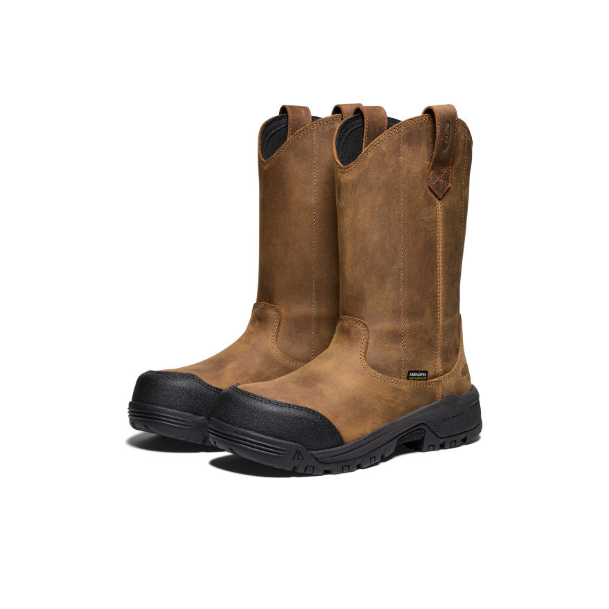 Women's Evanston Pull-On Waterproof Boot (Carbon Toe) Bison/Black / Keen / Bison/Black