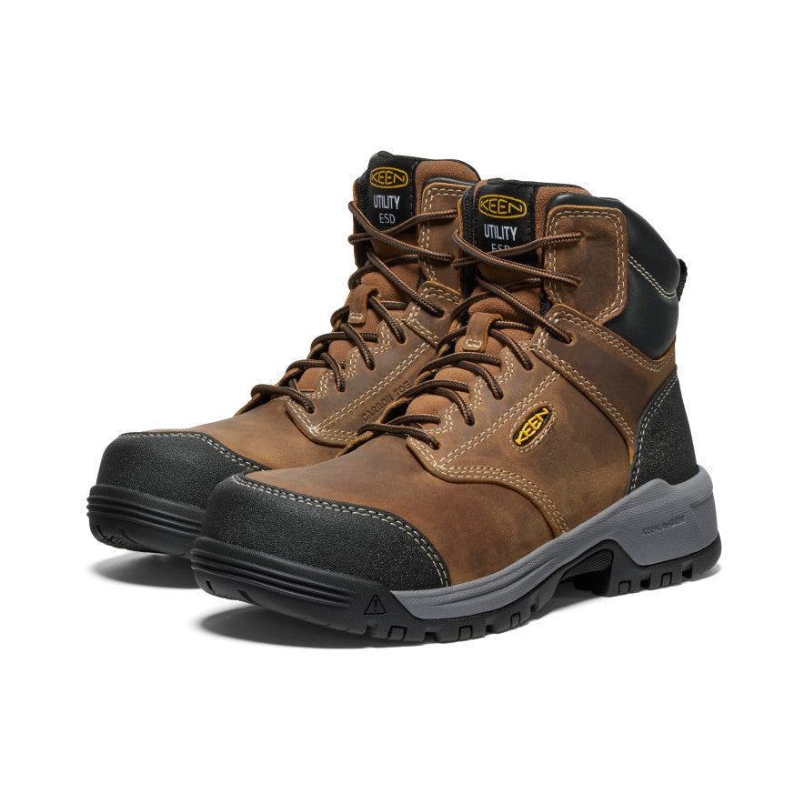 Women's Evanston 6" ESD Boot (Carbon Toe) Bison/Black / Keen / Bison/Black