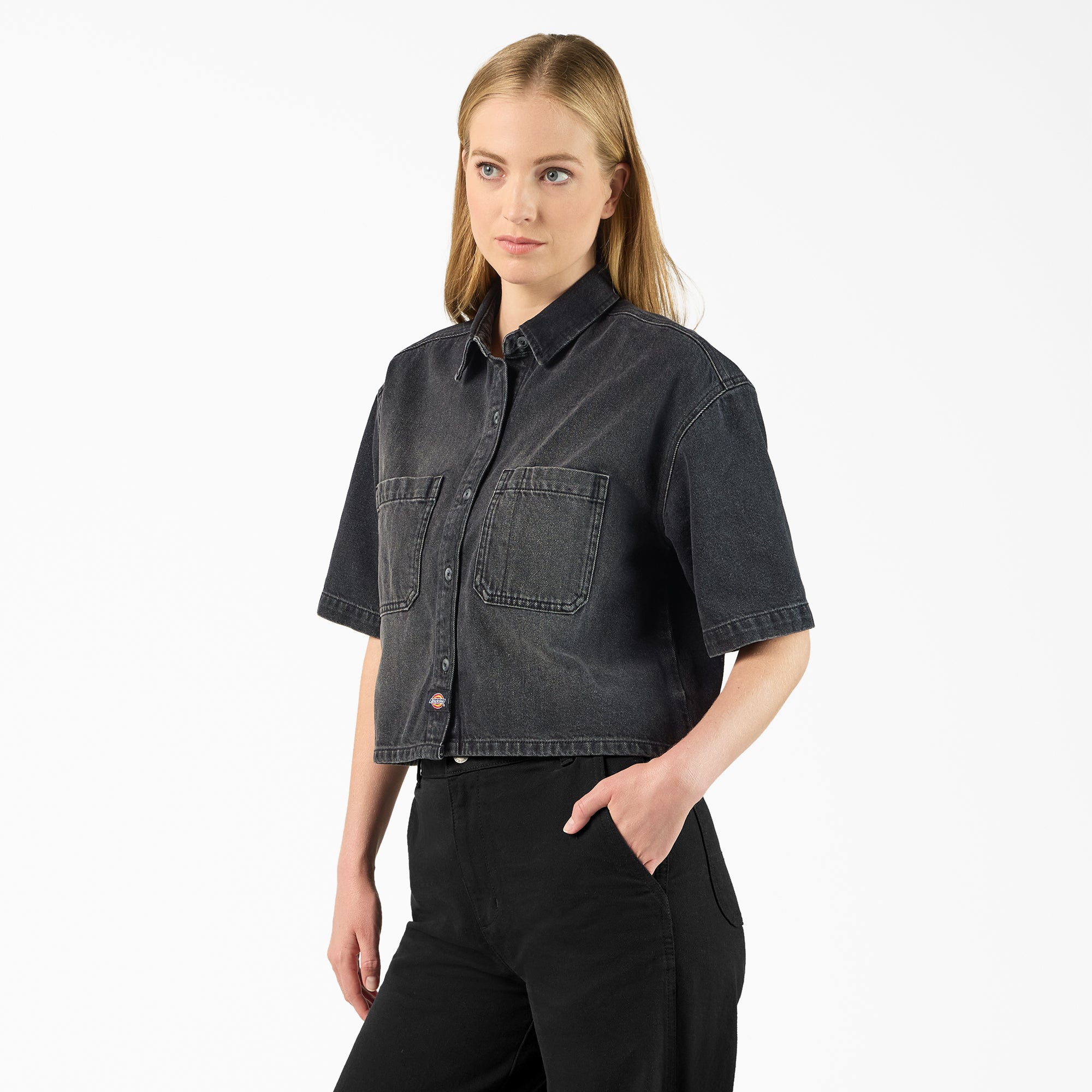 Women's Cropped Denim Work Shirt - Dickies