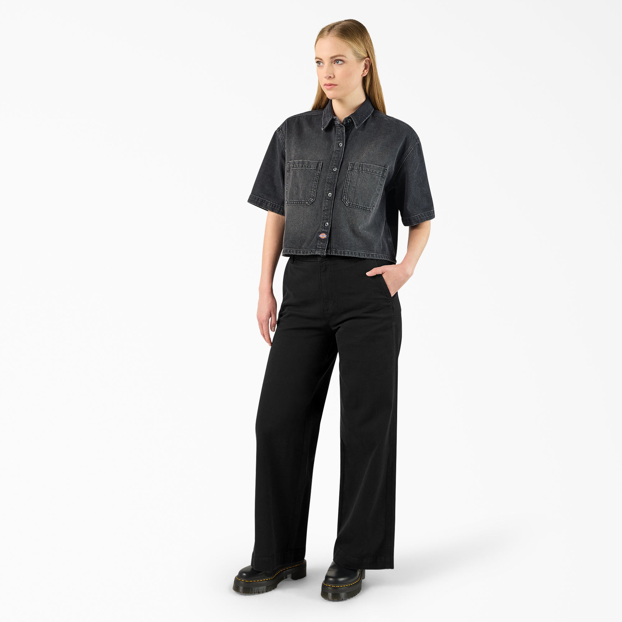 Women's Cropped Denim Work Shirt - Dickies