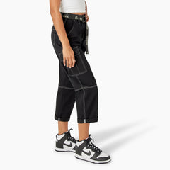 Women's Relaxed Fit Contrast Stitch Cropped Cargo Pants - Dickies