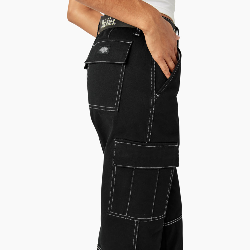 Women's Relaxed Fit Contrast Stitch Cropped Cargo Pants - Dickies