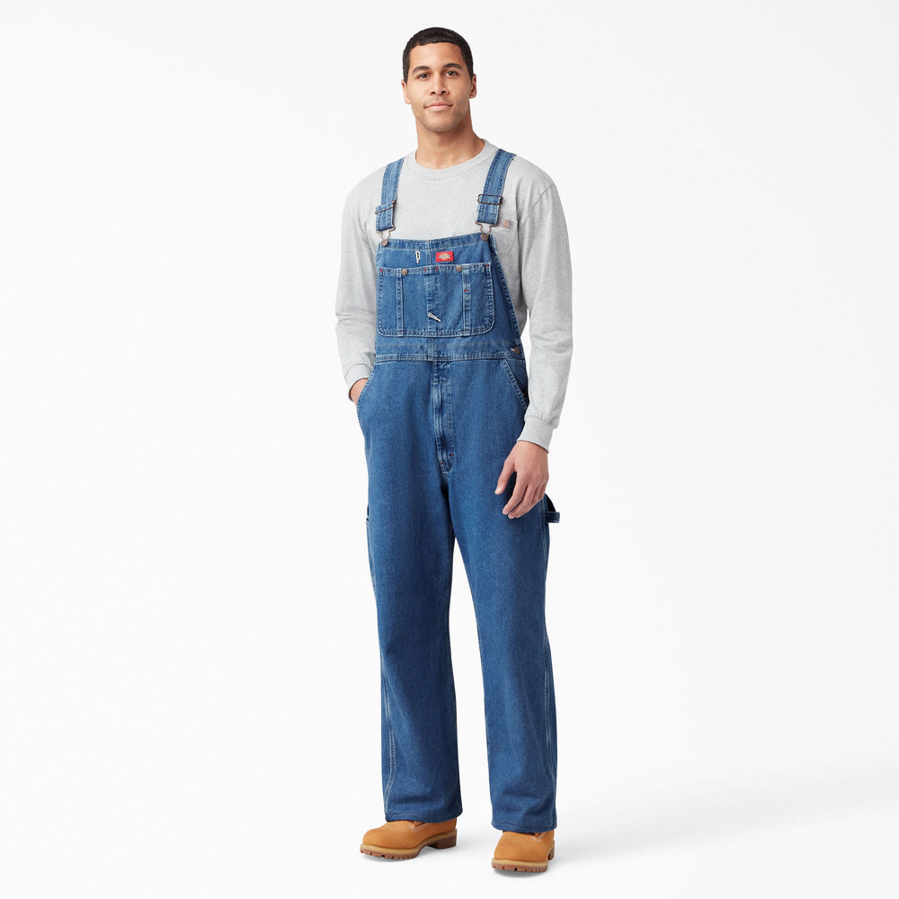Stonewashed Indigo Bib Overalls - Dickies