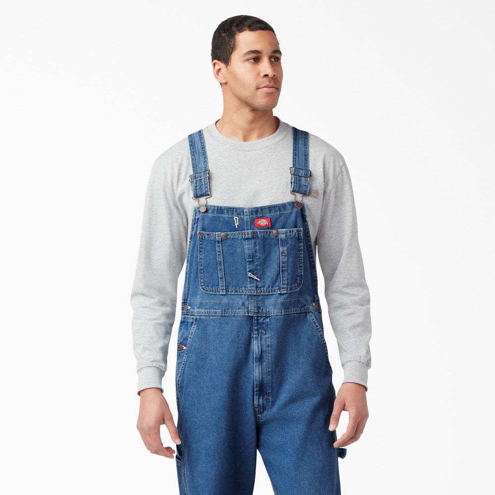 Stonewashed Indigo Bib Overalls - Dickies