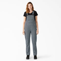 Women's Hickory Stripe Boyfriend Fit Bib Overalls - Dickies