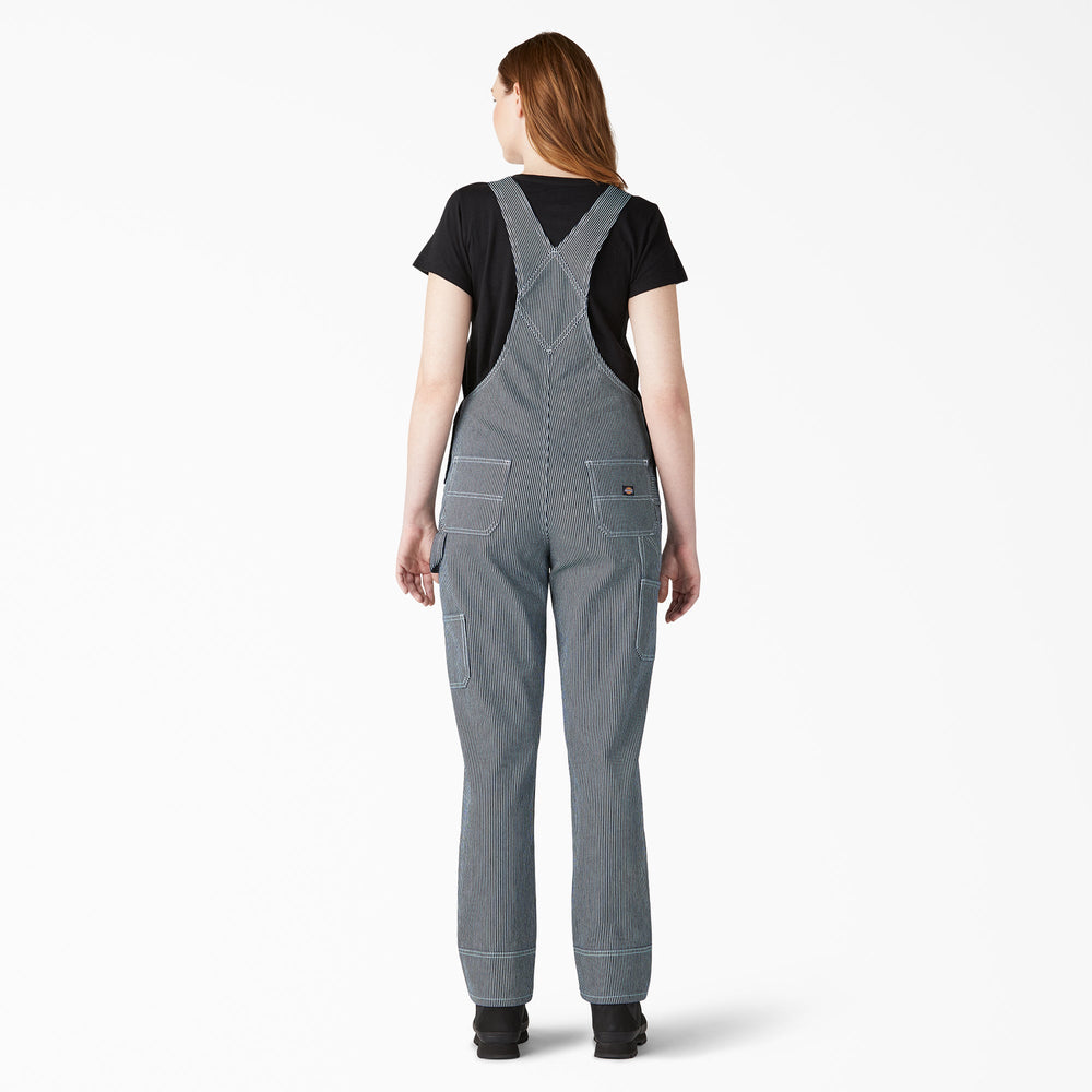 Women's Hickory Stripe Boyfriend Fit Bib Overalls - Dickies