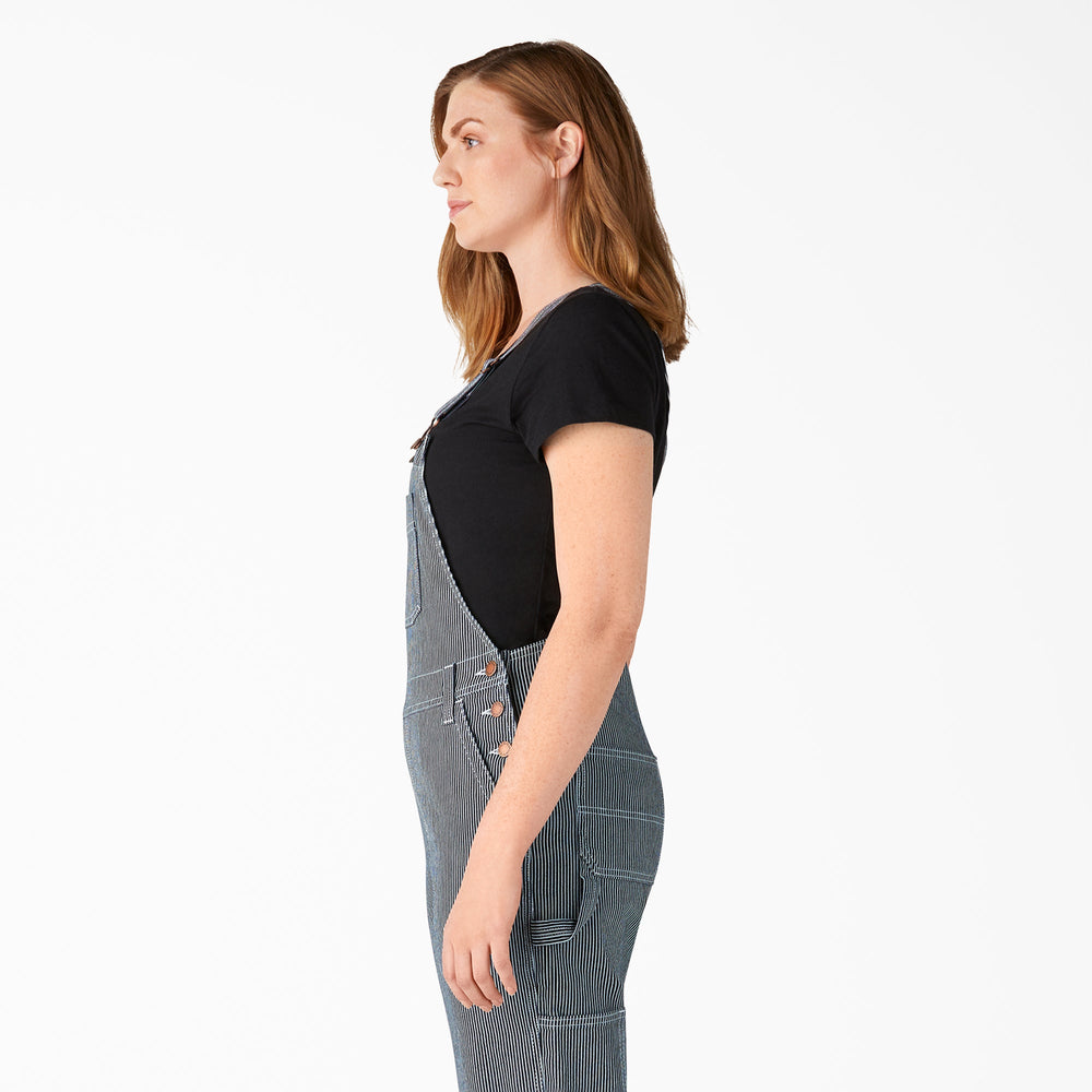 Women's Hickory Stripe Boyfriend Fit Bib Overalls - Dickies