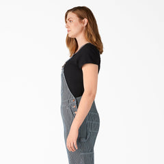 Women's Hickory Stripe Boyfriend Fit Bib Overalls - Dickies