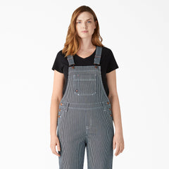 Women's Hickory Stripe Boyfriend Fit Bib Overalls - Dickies