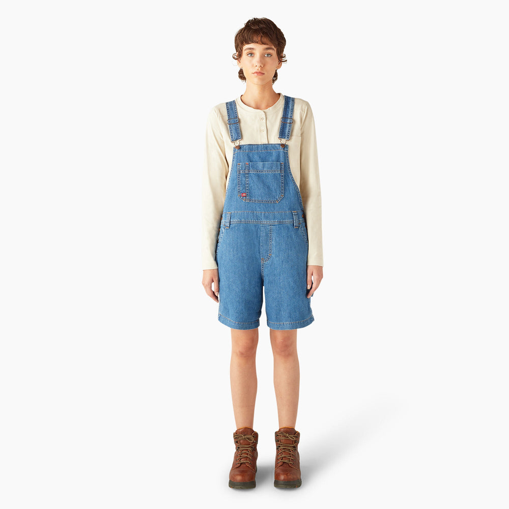 Women's Relaxed Fit Bib Shortalls, 7" - Dickies
