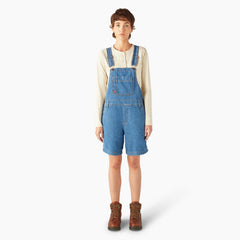 Women's Relaxed Fit Bib Shortalls, 7" - Dickies