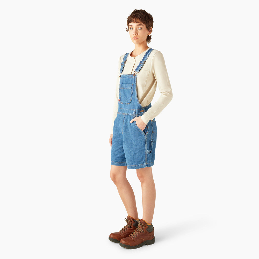 Women's Relaxed Fit Bib Shortalls, 7" - Dickies