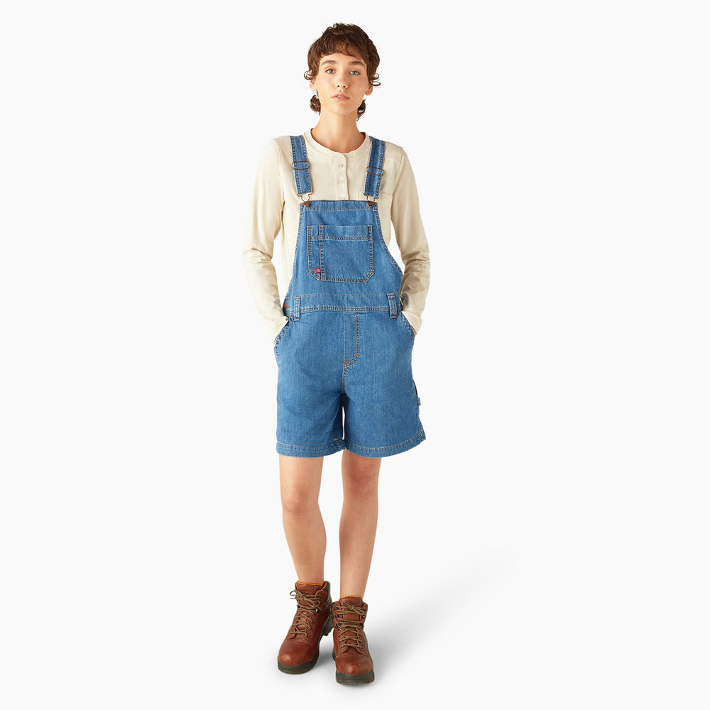 Women's Relaxed Fit Bib Shortalls, 7" - Dickies
